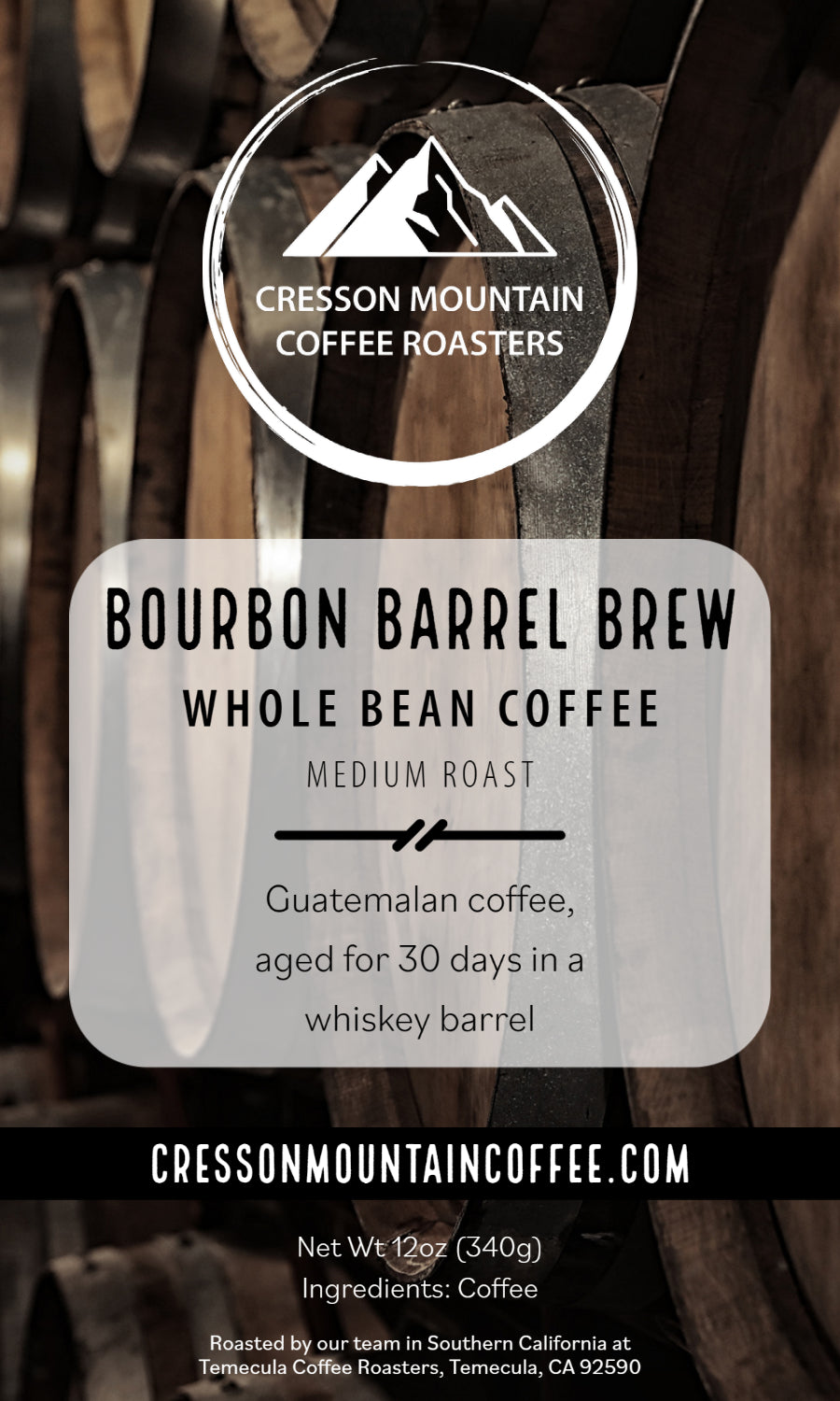 Bourbon Barrel Brew - Whole Bean – Cresson Mountain Coffee Roasters